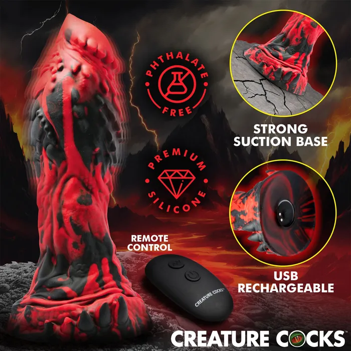 Creature Cocks Female Sex Toys Inferno Cock Vibrating Silicone Dildo