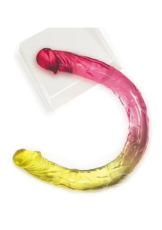 Dildos Shades 17 Inch Double Dong Pink and Yellow Icon Brands