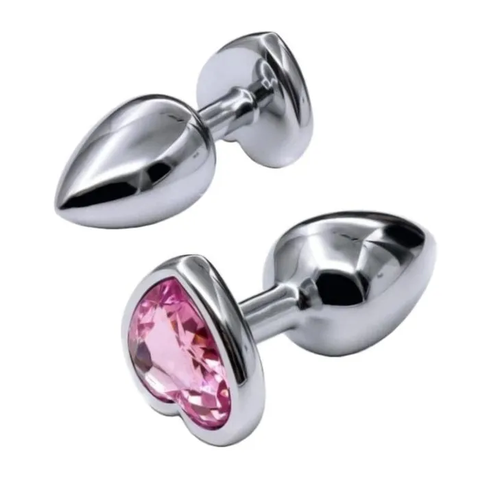 Lovegasm Anal Pink Jewel HeartShaped Princess Plug With Vibrator 28 to 366 Long Training Kit