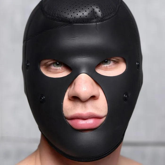 Male Sex Toys Scorpion Hood With Removable Blindfold and Face Mask Master Series