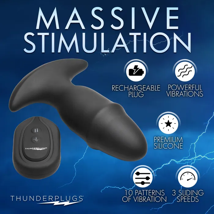 Male Sex Toys Thunderplugs 10X Sliding Ring Silicone Missile Plug with Remote