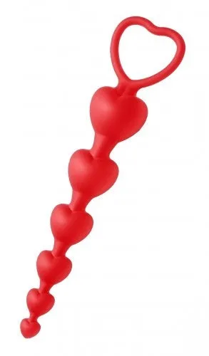 Sweet Hearts Heart Shaped Silicone Anal Beads XR Brands Frisky Anal