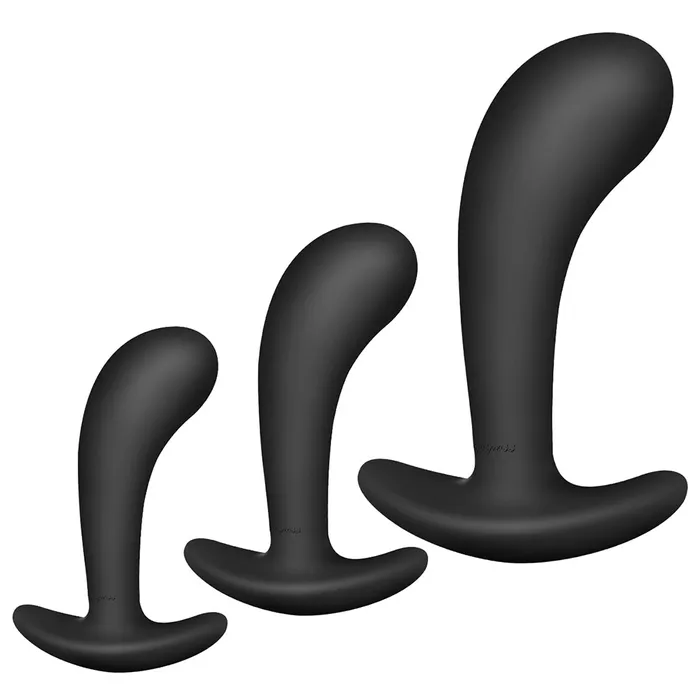 3 Sizes Wearable Anal Plugs Training Set with Flared Base Curved Shaft YOSPOSS Anal 3 Sizes Wearable Anal Plugs Training Set with Flared Base Curved Shaft YOSPOSS Anal