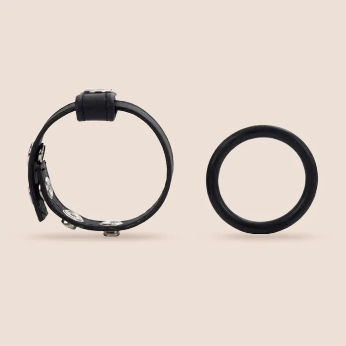 California Exotic Novelties LLC Male Sex Toys Leather Ball Spreader strap and ring combo