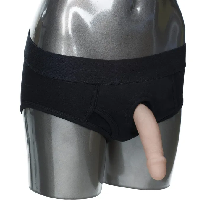 California Exotics Female Sex Toys California Exotics Packer Gear Black Brief Harness Strap On
