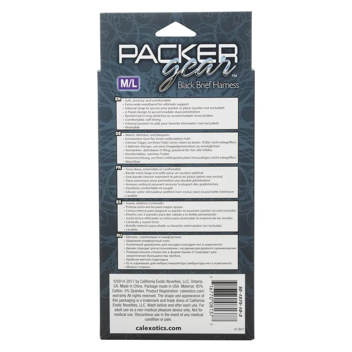 California Exotics Female Sex Toys California Exotics Packer Gear Black Brief Harness Strap On
