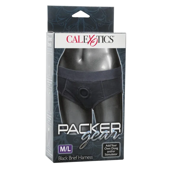 California Exotics Female Sex Toys California Exotics Packer Gear Black Brief Harness Strap On