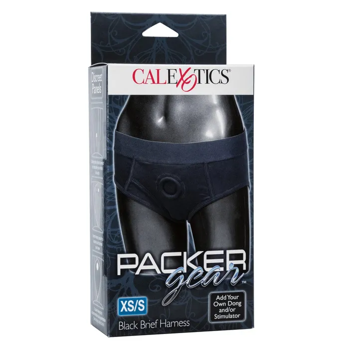 California Exotics Female Sex Toys California Exotics Packer Gear Black Brief Harness Strap On