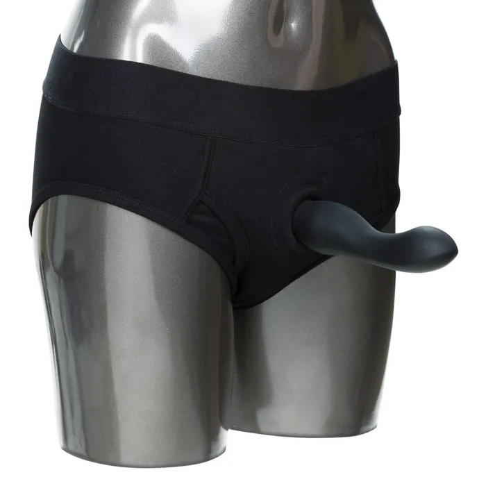 California Exotics Female Sex Toys California Exotics Packer Gear Black Brief Harness Strap On