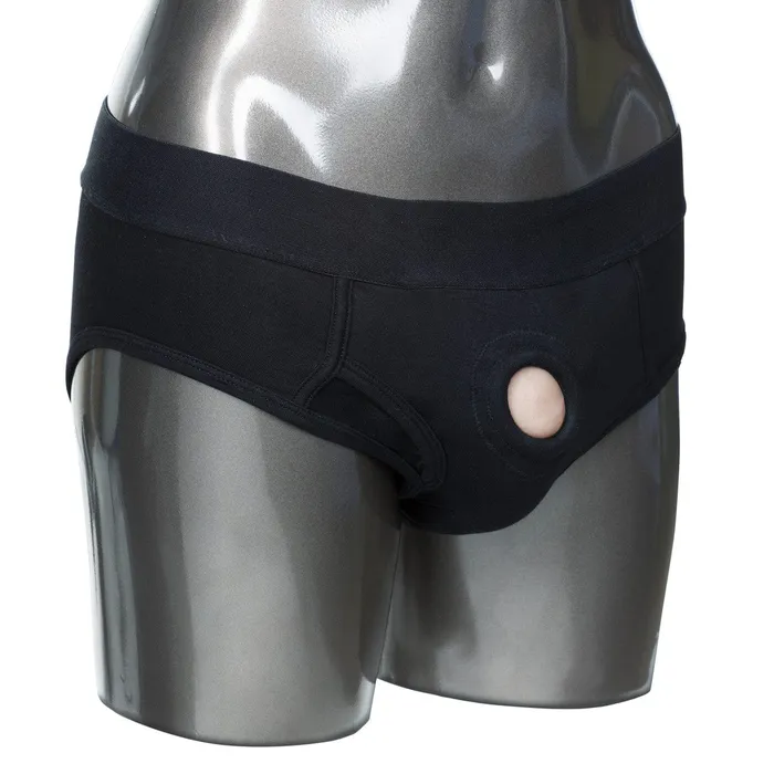 California Exotics Female Sex Toys California Exotics Packer Gear Black Brief Harness Strap On