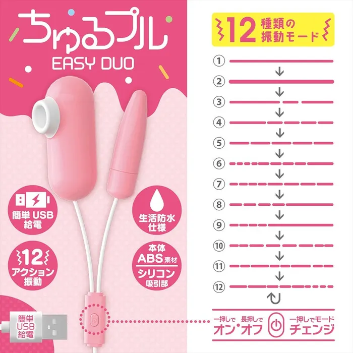 Magic Eyes Vibrators Magic Eyes Churupur Easy Duo Clit Massager Pink