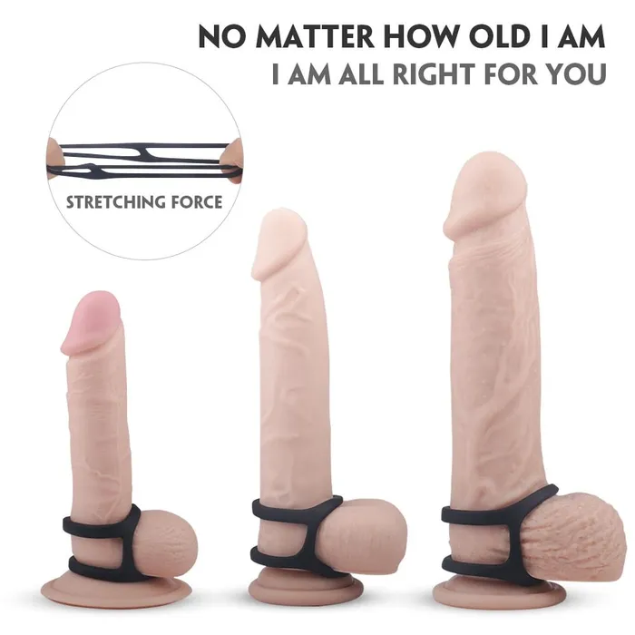 Male Sex Toys Longer Harder Silicone Dual Penis Ring Erection Enhancing Sex Toy YOSPOSS