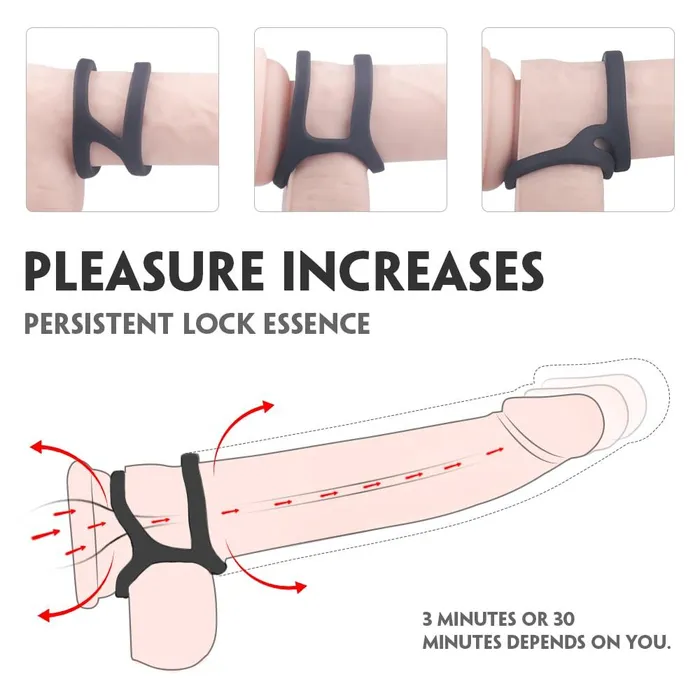 Male Sex Toys Longer Harder Silicone Dual Penis Ring Erection Enhancing Sex Toy YOSPOSS