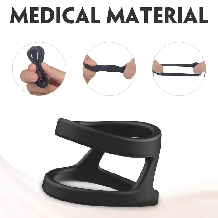 Male Sex Toys Longer Harder Silicone Dual Penis Ring Erection Enhancing Sex Toy YOSPOSS
