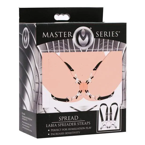 Master Series Spread Labia Spreader with Clamps Black Master Series Anal