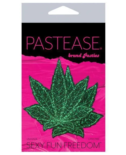 Pastease Glitter Marijuana Leafs Green Os Pastease Vibrators
