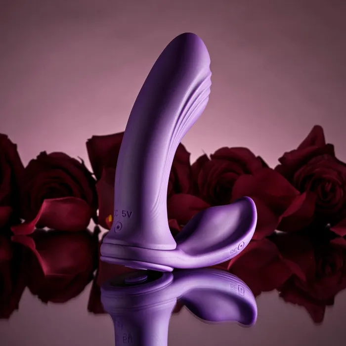 Playboy Male Sex Toys Playboy Mix and Match Vibrating Dildo with Cock Ring Purple