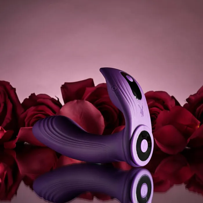 Playboy Male Sex Toys Playboy Mix and Match Vibrating Dildo with Cock Ring Purple