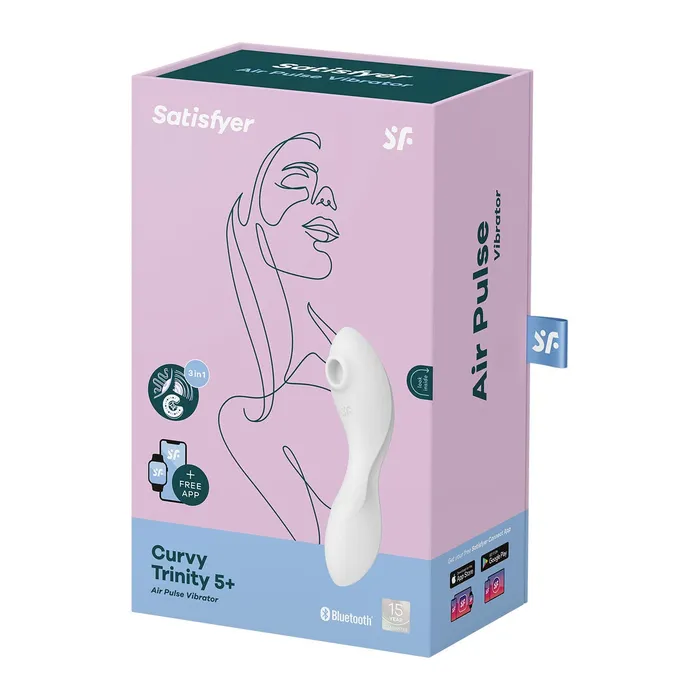 Satisfyer Satisfyer Curvy AppControlled Trinity 5 Clitoral Air Stimulator Vibrator Vibrators