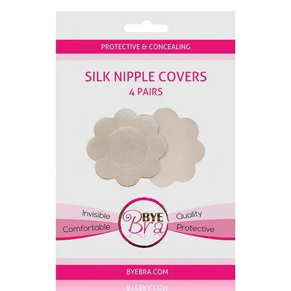 Vibrators Bye Bra Protective and Concealing Silk Nipple Covers Pasties 4 Pairs Nude Bye Bra
