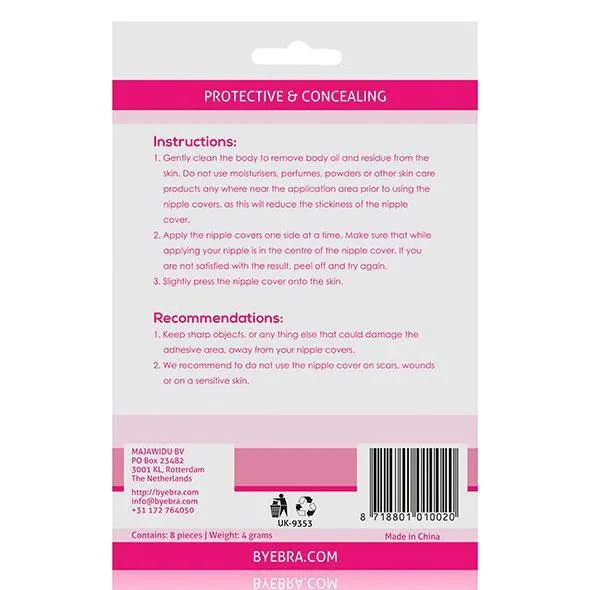 Vibrators Bye Bra Protective and Concealing Silk Nipple Covers Pasties 4 Pairs Nude Bye Bra