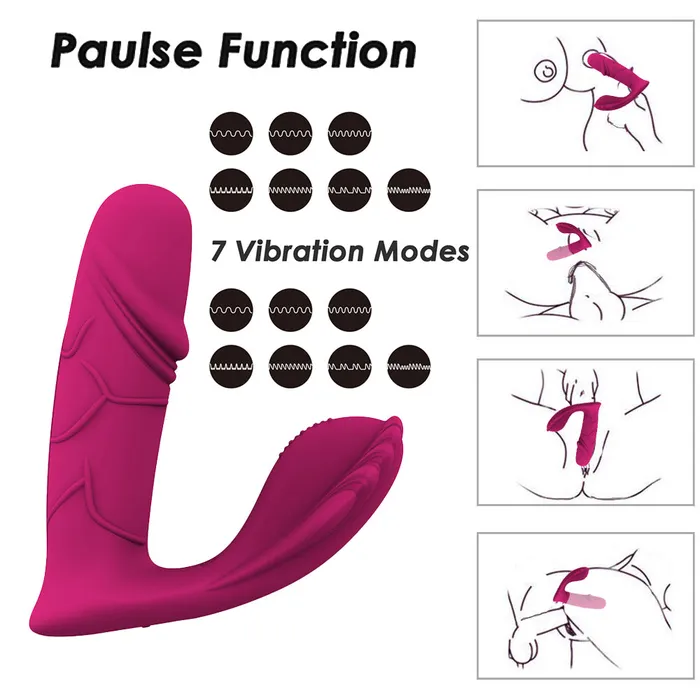 YOSPOSS 3 Paulsing 7 Vibration Modes Panty Stimulator Wearable Dildo Butterfly Vibrator Female Sex Toys