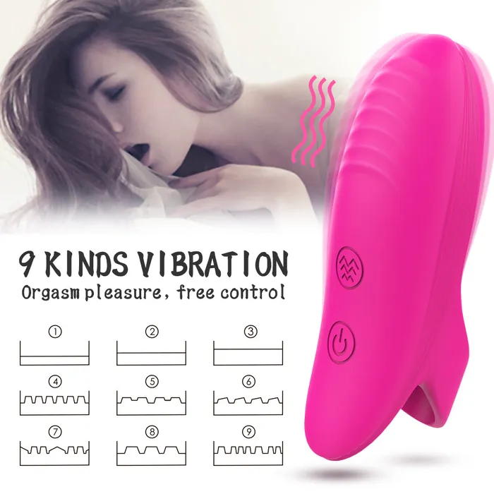 YOSPOSS Female Sex Toys Rechargeable Silicone Finger Vibrator with 9Pattern Fingertip Teasing