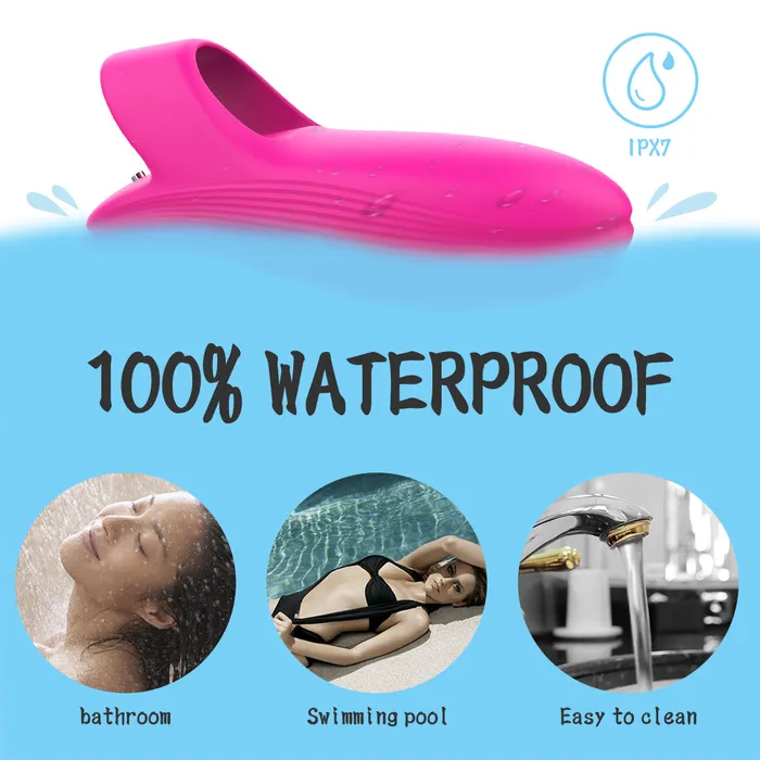 YOSPOSS Female Sex Toys Rechargeable Silicone Finger Vibrator with 9Pattern Fingertip Teasing