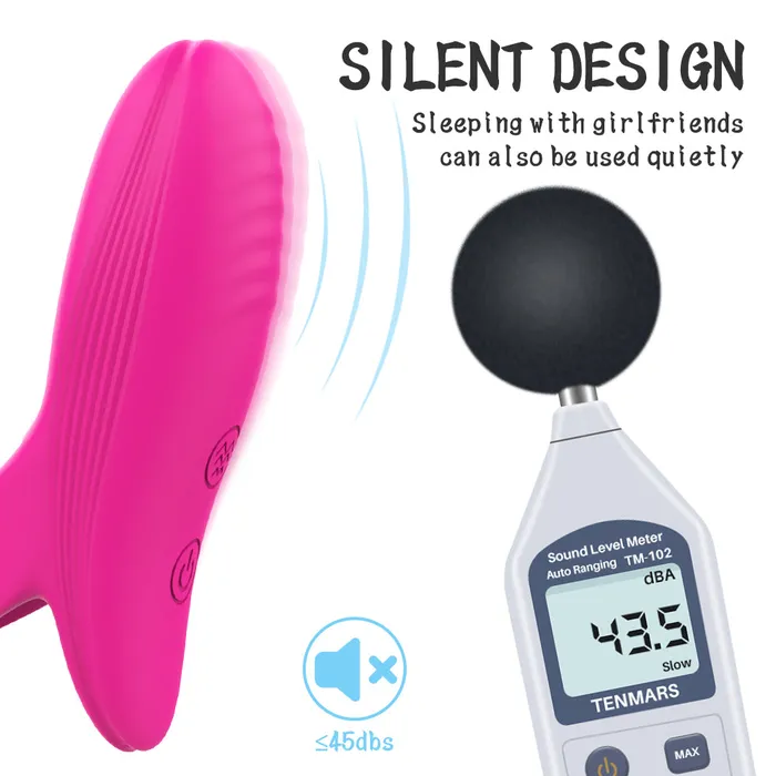 YOSPOSS Female Sex Toys Rechargeable Silicone Finger Vibrator with 9Pattern Fingertip Teasing