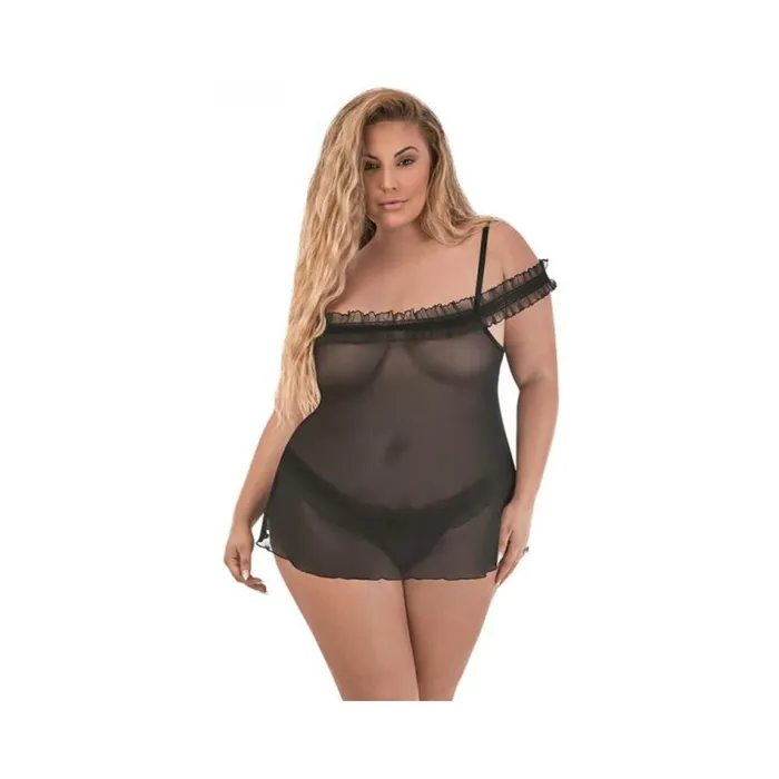 Anal Magic Silk Magic Silk Ruffled Flyaway Babydoll Splitcrotch Thong Black Queen Anal Magic Silk Magic Silk Ruffled Flyaway Babydoll Splitcrotch Thong Black Queen