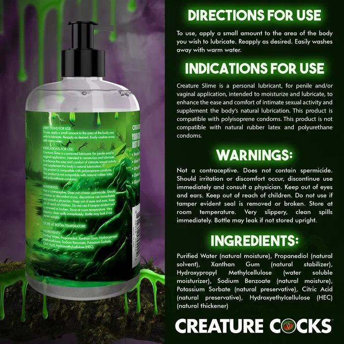 Creature Cocks Lubricants Creature Slime WaterBased Lubricant 16oz