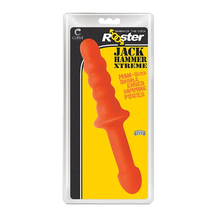 Curve Toys Rooster Jackhammer XL 115 in Rippled Dildo with Insertable Handle Orange Curve Novelties Dildos Curve Toys Rooster Jackhammer XL 115 in Rippled Dildo with Insertable Handle Orange Curve Novelties Dildos