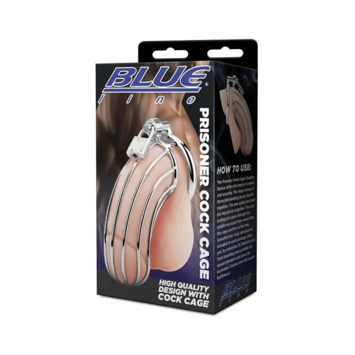 Electric EEL Inc Blue Line Prisoner Cock Cage Male Sex Toys