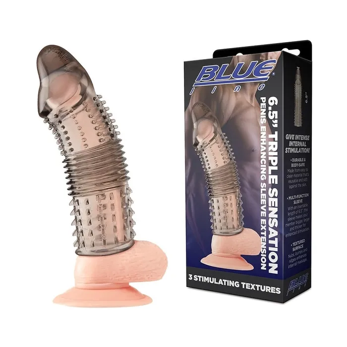 Electric EEL Inc Male Sex Toys Blue Line 65 in Triple Sensation Penis Enhancing Sleeve Extension Electric EEL Inc Male Sex Toys Blue Line 65 in Triple Sensation Penis Enhancing Sleeve Extension