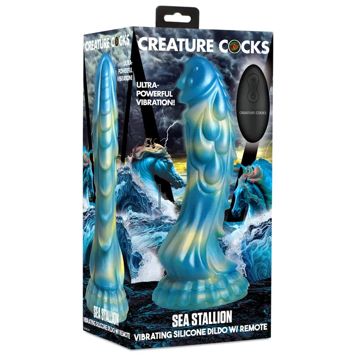 Female Sex Toys Creature Cocks Sea Stallion Vibrating Silicone Dildo with Remote