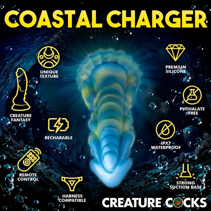 Female Sex Toys Creature Cocks Sea Stallion Vibrating Silicone Dildo with Remote