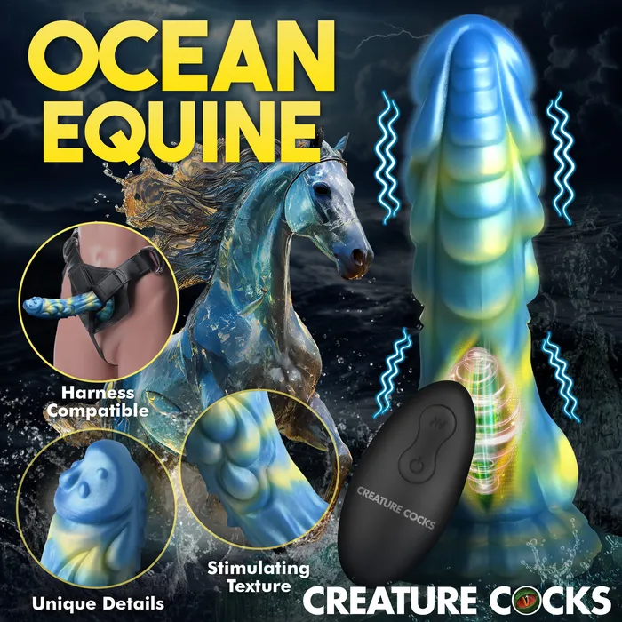 Female Sex Toys Creature Cocks Sea Stallion Vibrating Silicone Dildo with Remote