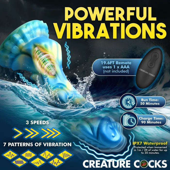 Female Sex Toys Creature Cocks Sea Stallion Vibrating Silicone Dildo with Remote