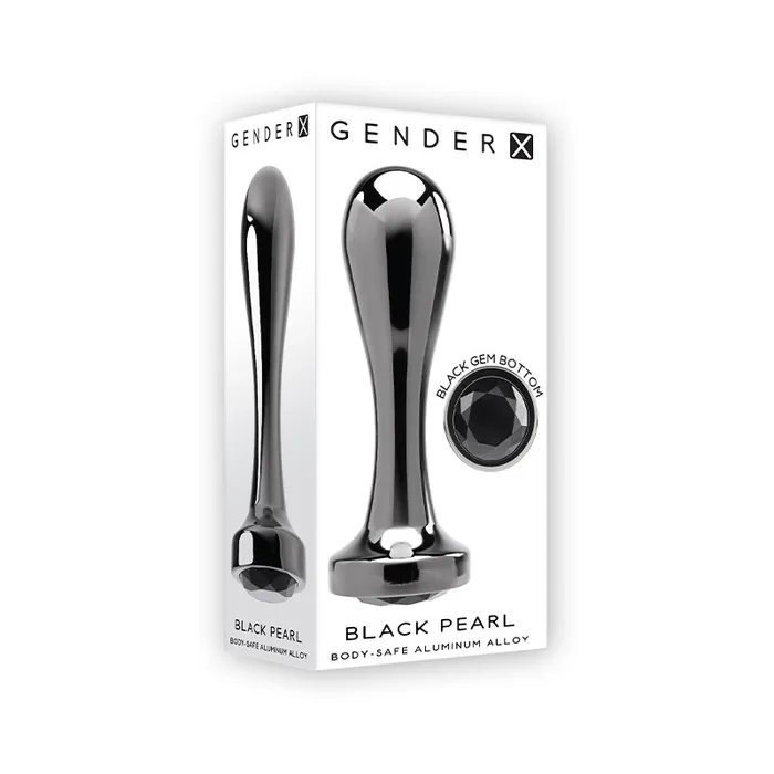 Gender X Black Pearl Aluminum Anal Plug With Black Gemstone Base Evolved Anal Gender X Black Pearl Aluminum Anal Plug With Black Gemstone Base Evolved Anal