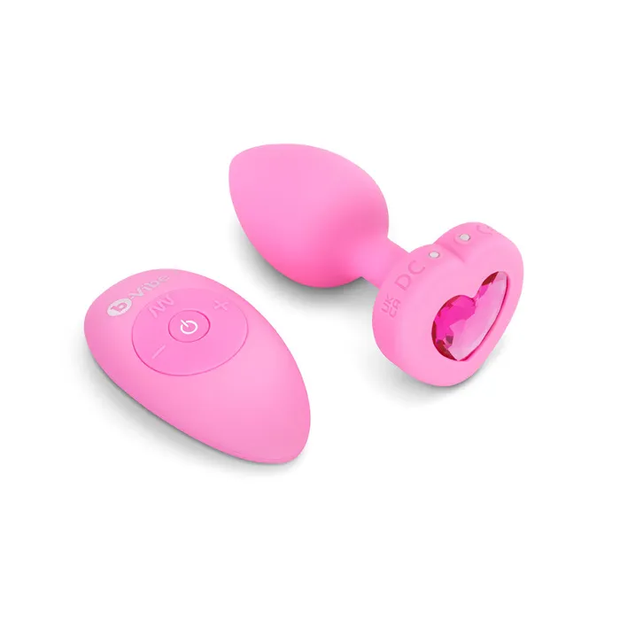 Its the Bomb Anal BVibe Vibrating Heart Butt Plugs w Remote MedLg Scarlet Ruby