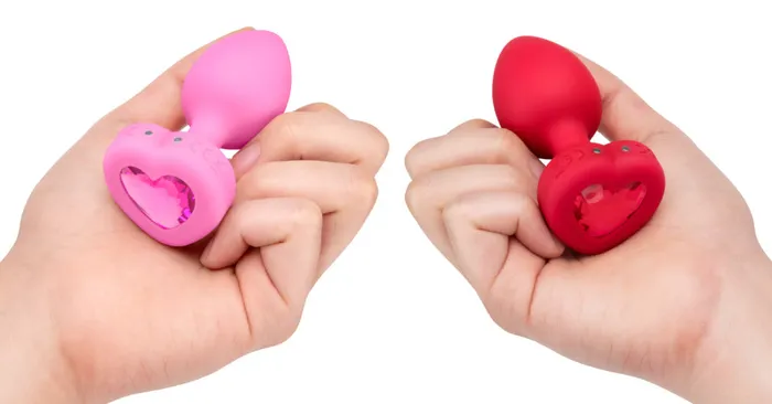 Its the Bomb Anal BVibe Vibrating Heart Butt Plugs w Remote MedLg Scarlet Ruby