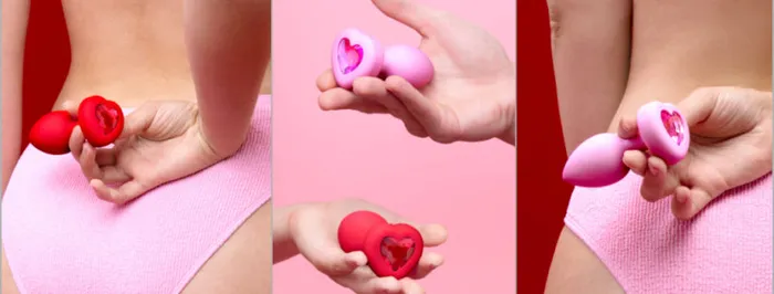 Its the Bomb Anal BVibe Vibrating Heart Butt Plugs w Remote MedLg Scarlet Ruby