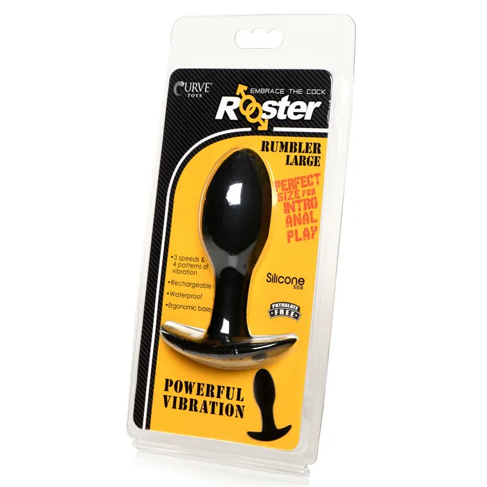 Male Sex Toys Rooster Rumbler Vibrating Silicone Butt Plug Large