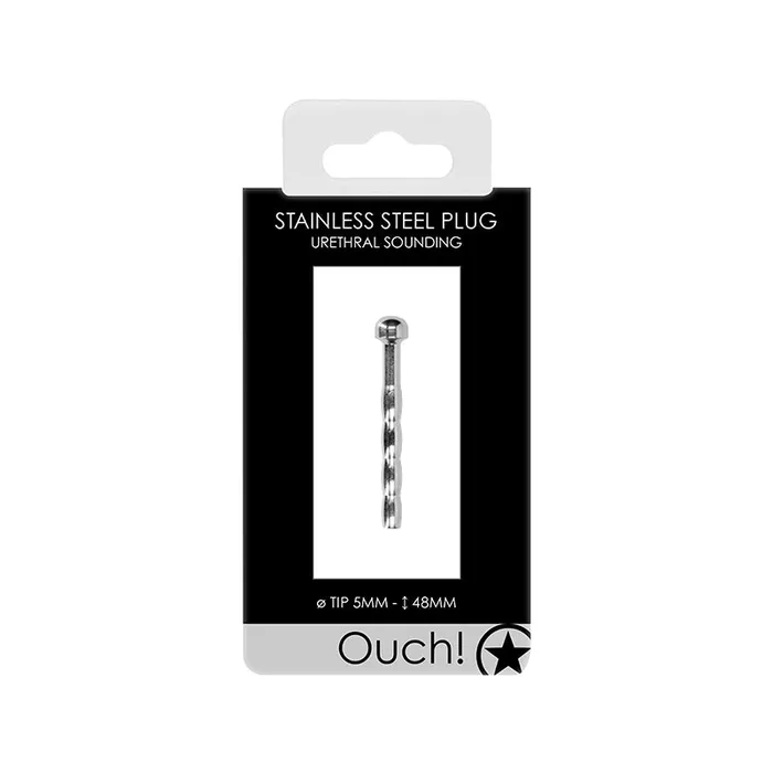 Ouch Urethral Sounding Stainless Steel Plug 5 mm Shots America LLC Male Sex Toys