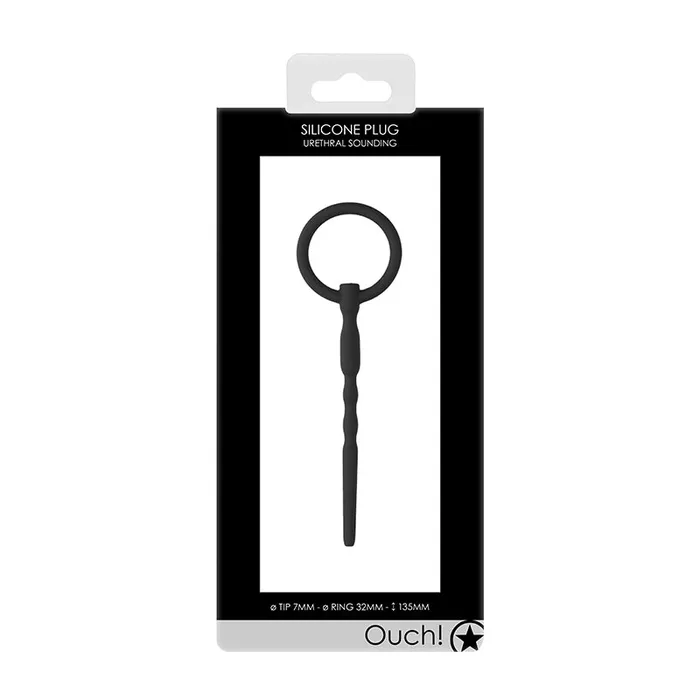 Shots America LLC Male Sex Toys Ouch Urethral Sounding Silicone Cock Pin Black 7 mm Shots America LLC Male Sex Toys Ouch Urethral Sounding Silicone Cock Pin Black 7 mm