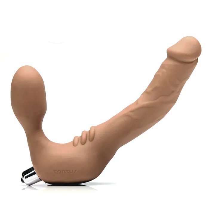 Tantus Real Strapless Slim Vibrating StrapOn Dildo Honey Tantus Female Sex Toys Tantus Real Strapless Slim Vibrating StrapOn Dildo Honey Tantus Female Sex Toys