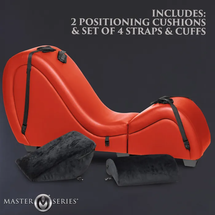 Vibrators Master Series Kinky Sex Chaise with Love Pillows Red