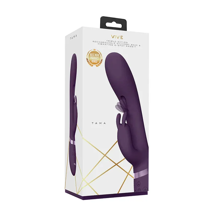 Vibrators VIVE TAMA Rechargeable Wave Silicone Rabbit Vibrator Purple Shots America LLC Vibrators VIVE TAMA Rechargeable Wave Silicone Rabbit Vibrator Purple Shots America LLC
