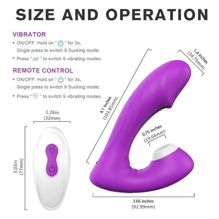 YoYoLemon YoYoLemon Remote Control Sucking Vibrator for Women with Vagina G Spot Clitoral and Breast Sucking Adult Sex Toys Purple Female Sex Toys