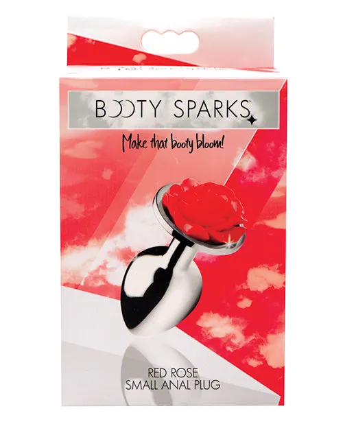 Anal Open Desires Booty Sparks Red Rose Anal Plug Silver